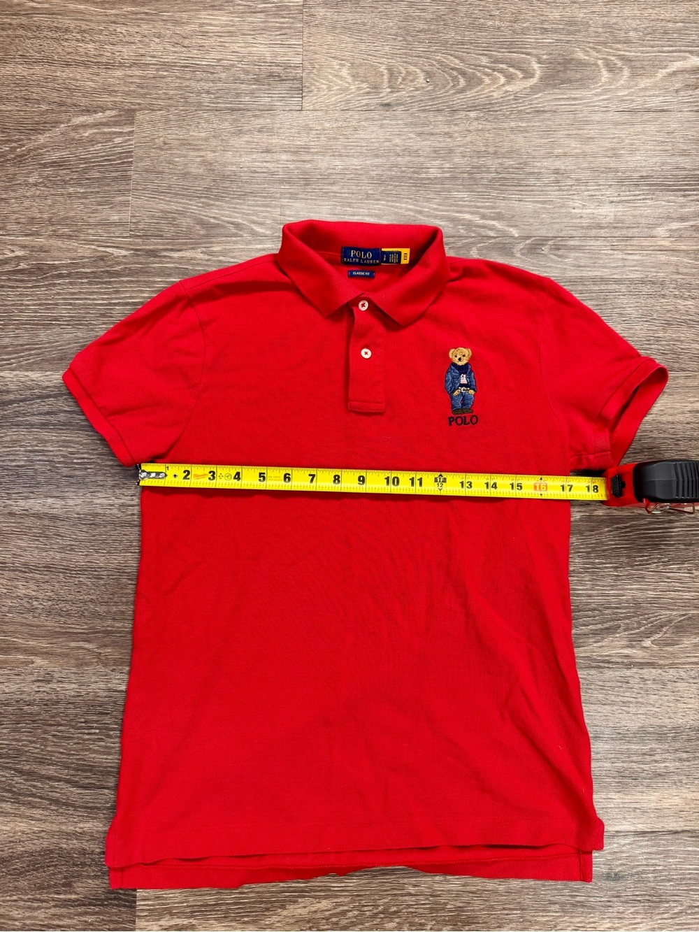 Polo Ralph Lauren Polo Bear Classic Fit Red Mesh Polo Shirt Men's Small - Picture 6 of 7